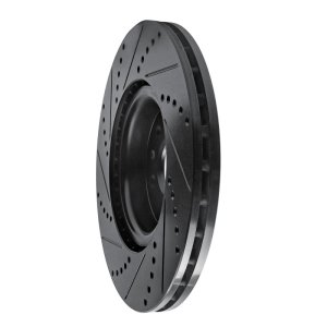 Volvo S60 Brake Rotor (1) - Front Right - R1 Concepts - Drilled & Slotted - Black - `07-`16